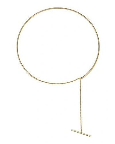 Shop Zoë Chicco 14k Yellow Gold Wire And Toggle Chain Choker Necklace