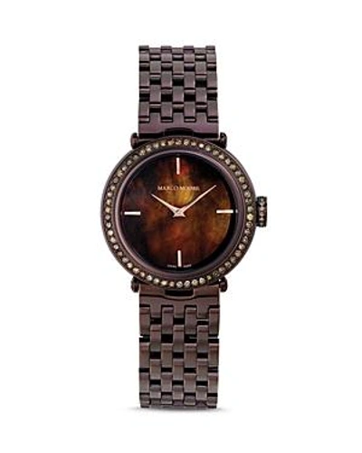 Shop Marco Moore Swiss Movement Watch, 35mm In Brown
