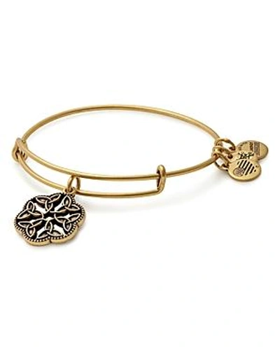 Shop Alex And Ani Endless Knot Expandable Wire Bangle In Gold