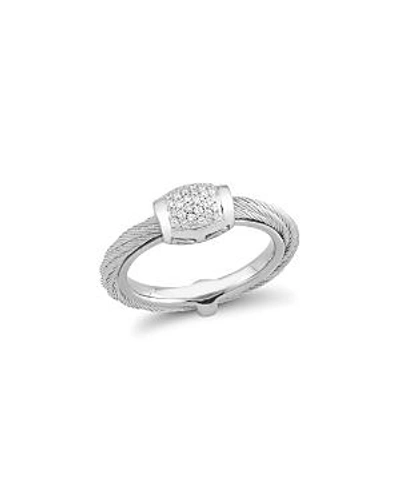 Shop Alor Diamond Cable Ring In Silver