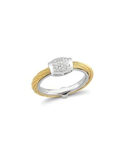 Shop Alor Diamond Yellow Cable Ring In Gold