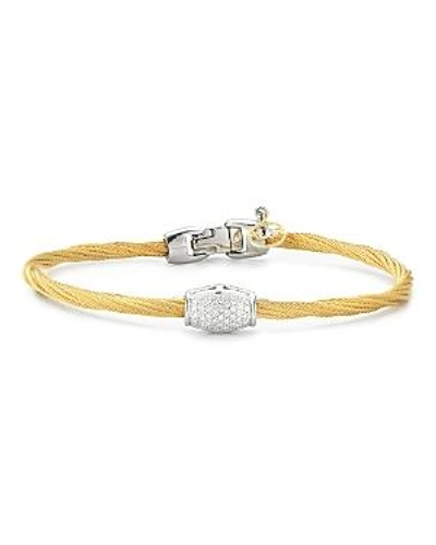 Shop Alor Diamond Cable Bangle In Gold/white