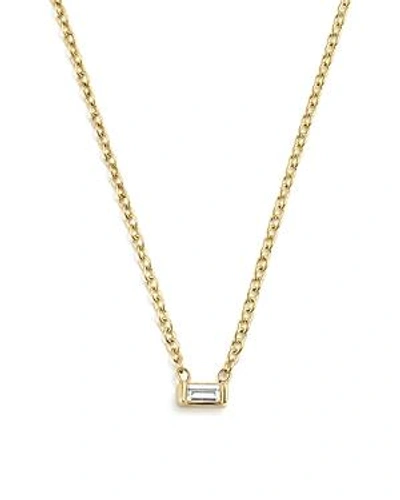Shop Zoë Chicco 14k Yellow Gold Diamond Baguette Choker Necklace, 14 In White/gold