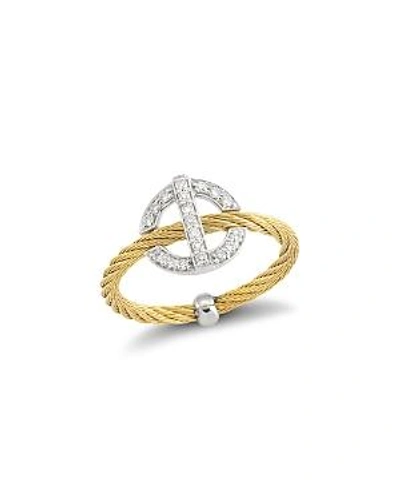 Shop Alor Diamond Yellow Cable Ring In Gold/silver