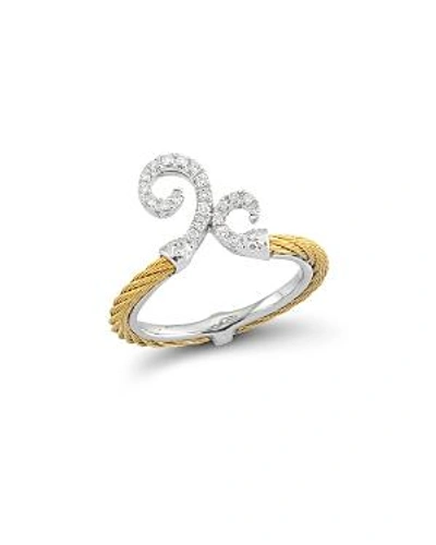 Shop Alor Diamond Yellow Cable Ring In Gold