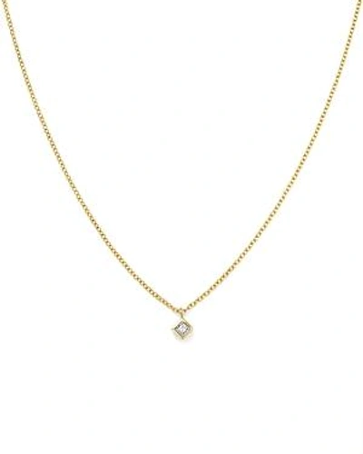Shop Zoë Chicco 14k Yellow Gold Princess Diamond Choker Necklace, 14 In White/gold