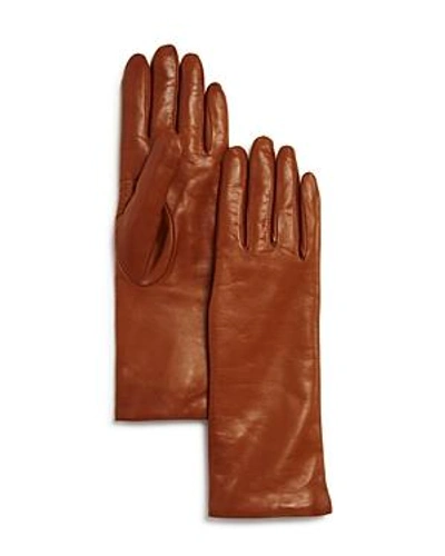 Shop Bloomingdale's Cashmere Lined Leather Gloves - 100% Exclusive In Camel