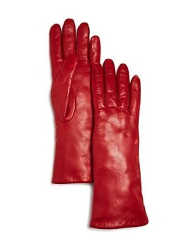 Shop Bloomingdale's Cashmere Lined Leather Gloves - 100% Exclusive In Red