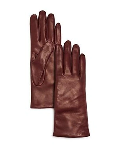 Shop Bloomingdale's Cashmere-lined Leather Gloves - 100% Exclusive In Bordeaux