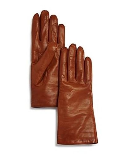 Shop Bloomingdale's Cashmere-lined Leather Gloves - 100% Exclusive In Camel