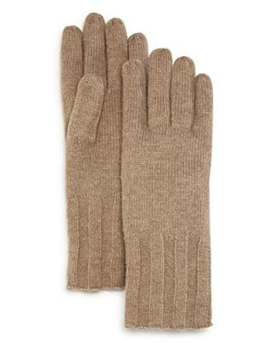 Shop C By Bloomingdale's Ribbed Cashmere Gloves - 100% Exclusive In Oatmeal