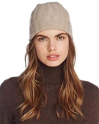 Shop C By Bloomingdale's Ribbed Cashmere Cuff Hat - 100% Exclusive In Oatmeal