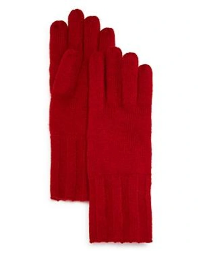 Shop C By Bloomingdale's Ribbed Cashmere Gloves - 100% Exclusive In Cherry