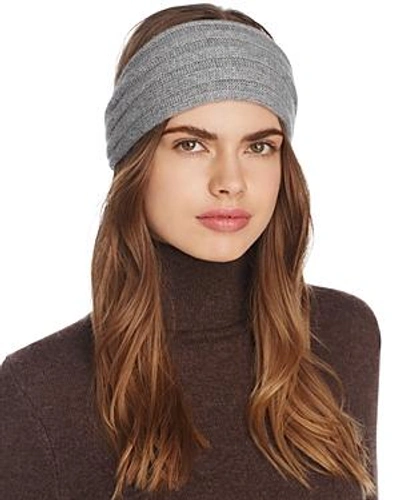 Shop C By Bloomingdale's Ribbed Cashmere Headband - 100% Exclusive In Gray