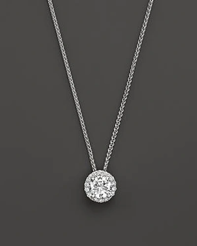 Shop Bloomingdale's Diamond Halo Pendant Necklace In 14k White Gold, .25 Ct. T.w. - 100% Exclusive