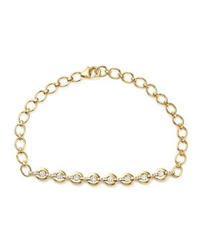 Shop Bloomingdale's Diamond Flexible Bar Bracelet In 14k Yellow Gold, .55 Ct. T.w. - 100% Exclusive In White/gold