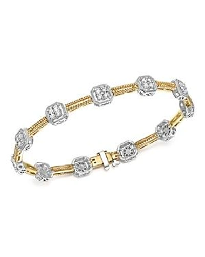 Shop Bloomingdale's Diamond Beaded Bracelet In 14k White And Yellow Gold, 1.50 Ct. T.w. - 100% Exclusive In White/gold