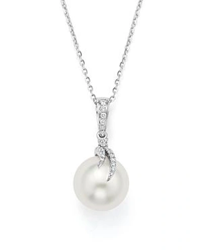Shop Tara Pearls 14k White Gold Cultured South Sea Pearl & Diamond Pendant Necklace, 15