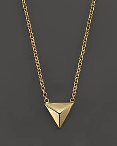 Shop Zoë Chicco 14k Yellow Gold Triangle Pyramid Necklace, 16