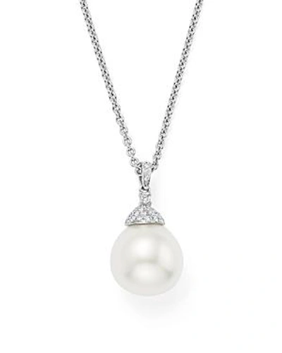 Shop Tara Pearls 18k White Gold Cultured South Sea Pearl & Diamond Capped Pendant Necklace, 20