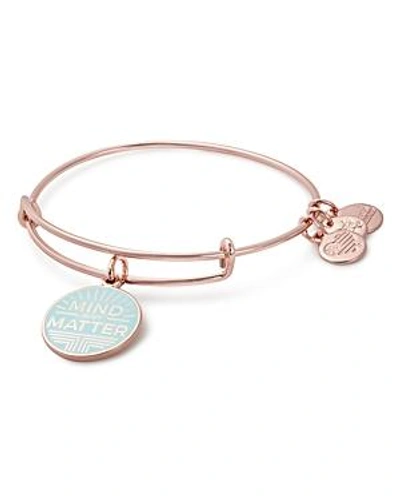 Shop Alex And Ani Mind Over Matter Expandable Wire Bangle In Rose Gold