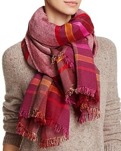 Shop Echo Varsity Stripe Blanket Scarf In Port/multi