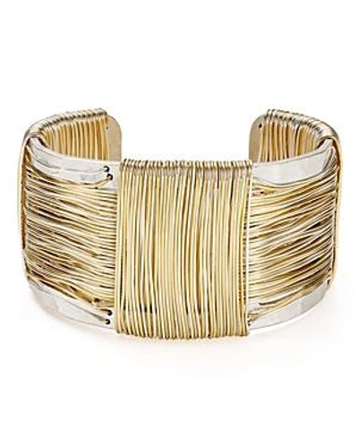 Shop Robert Lee Morris Soho Two-tone Wire Cuff In Silver/gold
