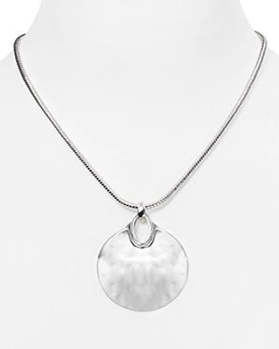 Shop Robert Lee Morris Soho Circle Pendant Necklace, 18 In Shiny Silver