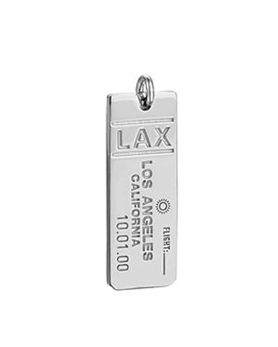 Shop Jet Set Candy Los Angeles, California Lax Luggage Tag Charm In Silver