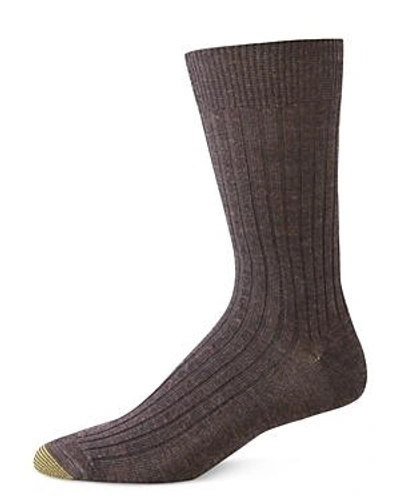 Shop Gold Toe Windsor Wool Socks, Pack Of 3 In Brown