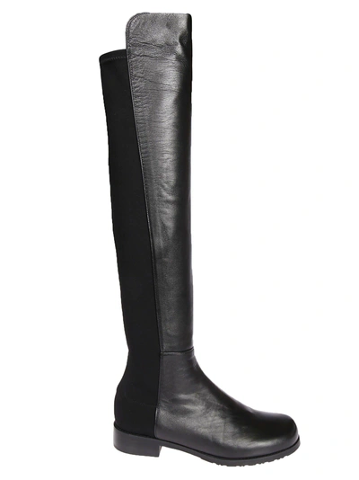 Shop Stuart Weitzman Contrast Over-the-knee Boots In Black