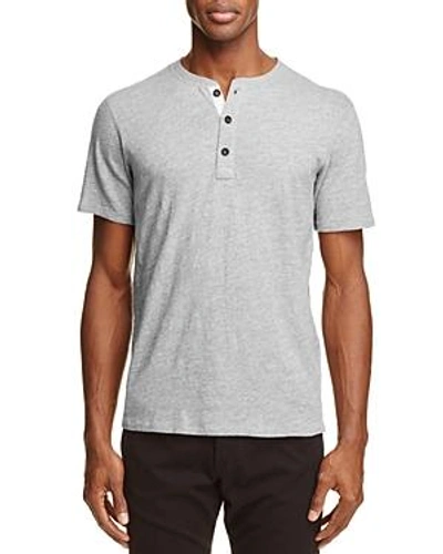 Rag & Bone Standard Issue Heathered Henley Tee In Gray Heather