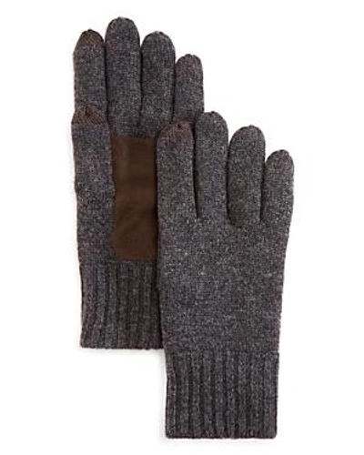 Shop The Men's Store At Bloomingdale's Suede Patch Tech Gloves - 100% Exclusive In Grey/brown