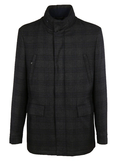 Shop Corneliani Checked Single-breasted Coat In Black