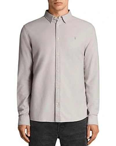 Shop Allsaints Huntingdon Slim Fit Button-down Shirt In Pebble