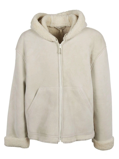 Shop Yeezy Season 5 Hooded Shearling Jacket In Birch