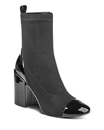 Shop Marc Fisher Ltd Tache Suede & Patent Leather Booties In Black