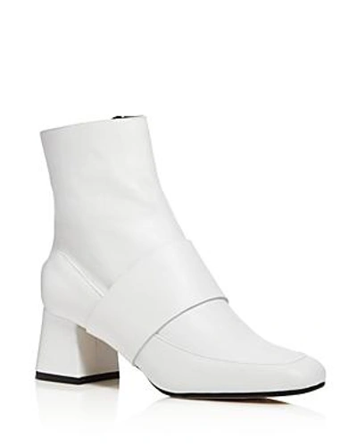 Shop Aska Women's Goldie Block Heel Booties In White