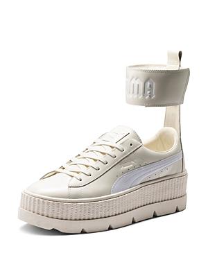 Fenty X Puma Fenty Puma X Rihanna Women S Leather Ankle Strap Platform Sneakers In White Modesens