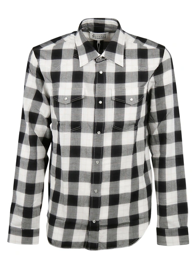Shop Maison Margiela Regular -fit Checked Lurex Shirt In Black-white