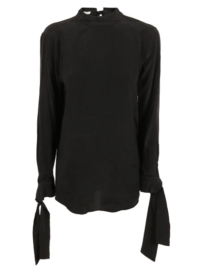 Shop Equipment Tied Neck And Sleeve Blouse In Black