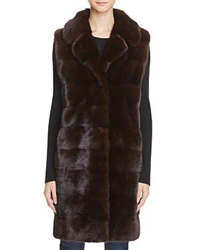 Shop Maximilian Furs Mink Fur Long Vest - 100% Exclusive In Mahogany