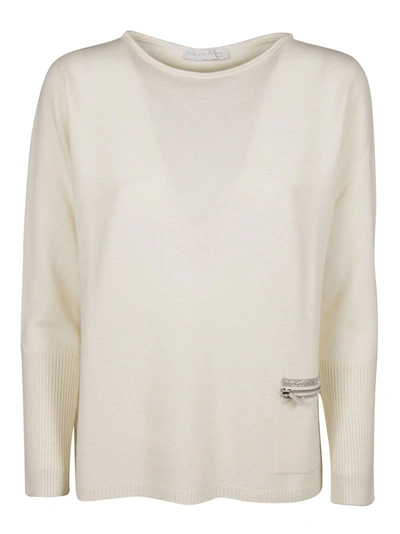 Shop Fabiana Filippi Zipped Pocket Sweater In White