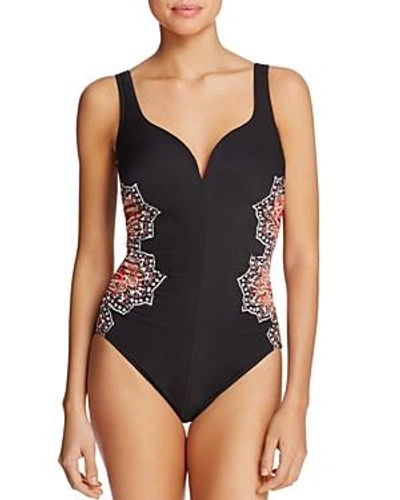 Shop Miraclesuit Mandala Temptress One Piece Swimsuit In Black