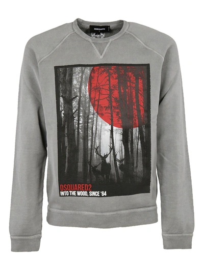 Shop Dsquared2 Printed Sweatshirt In Grey