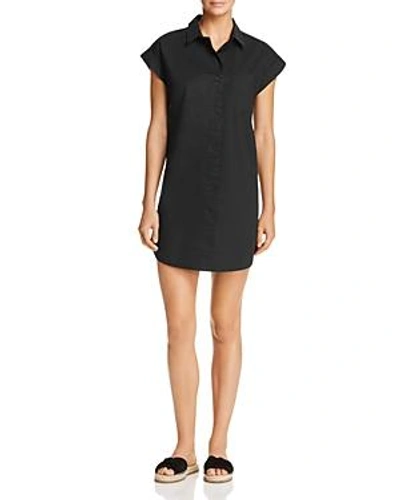 Shop Aqua Short-sleeve Poplin Shirt Dress - 100% Exclusive In Black