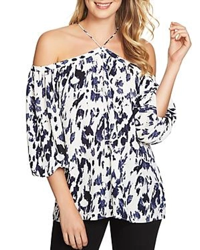 Shop 1.state Off-the-shoulder Leopard Print Top In Animal White Multi