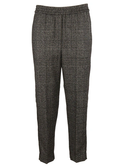 Shop Brunello Cucinelli Classic Checkered Trousers In Grey