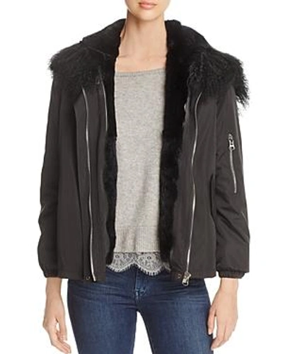 Shop Maximilian Furs Rabbit Fur Lined Jacket - 100% Exclusive In Black
