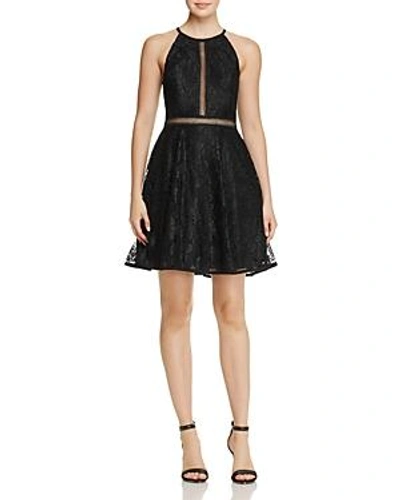 Shop Aqua Lace Fit-and-flare Dress - 100% Exclusive In Black